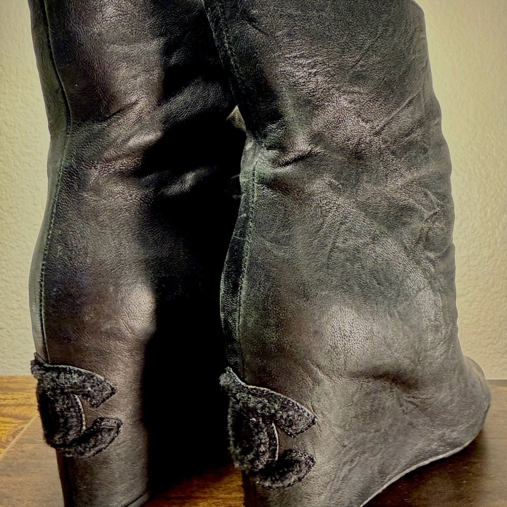 CHANEL Black Ankle Boots